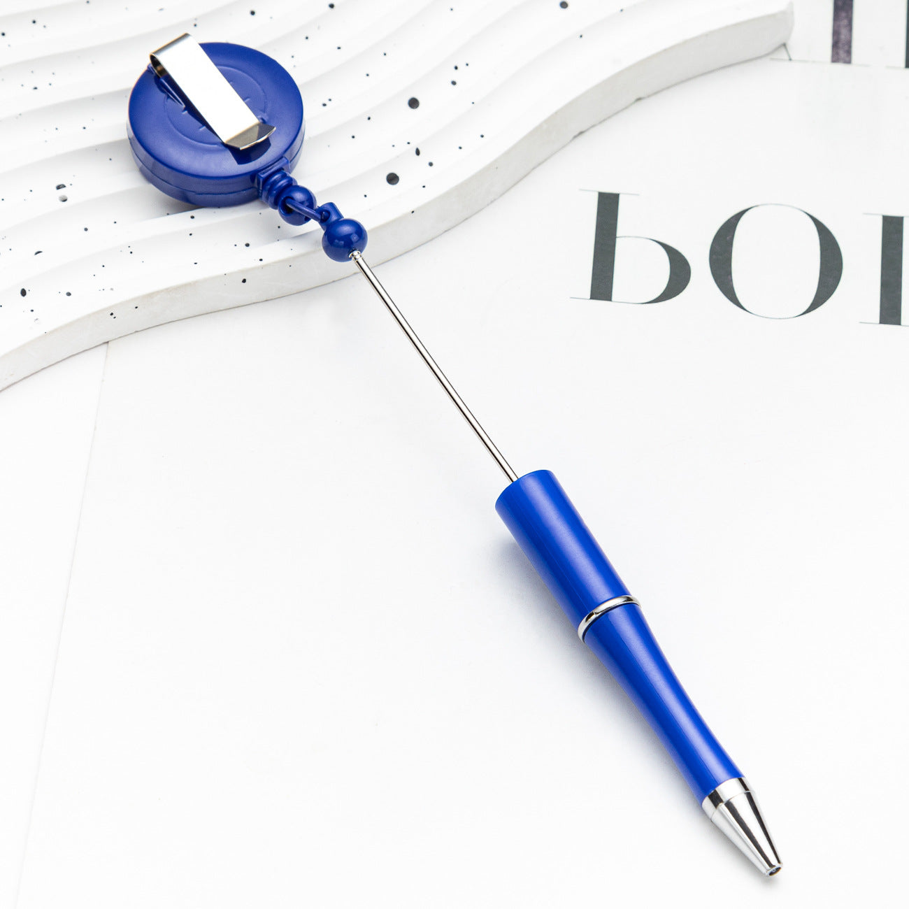 Wholesale 2pcs Beadable Pens Retractable Buckle Plastic Easy Pull Buckle Ballpoint Pen